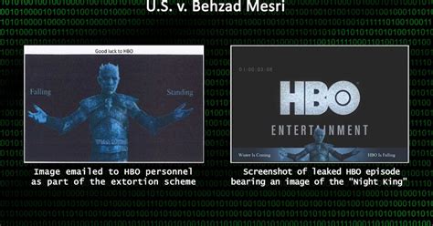 Images collated by US authorities from Mesri's activities against HBO.